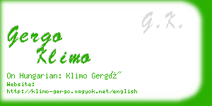 gergo klimo business card